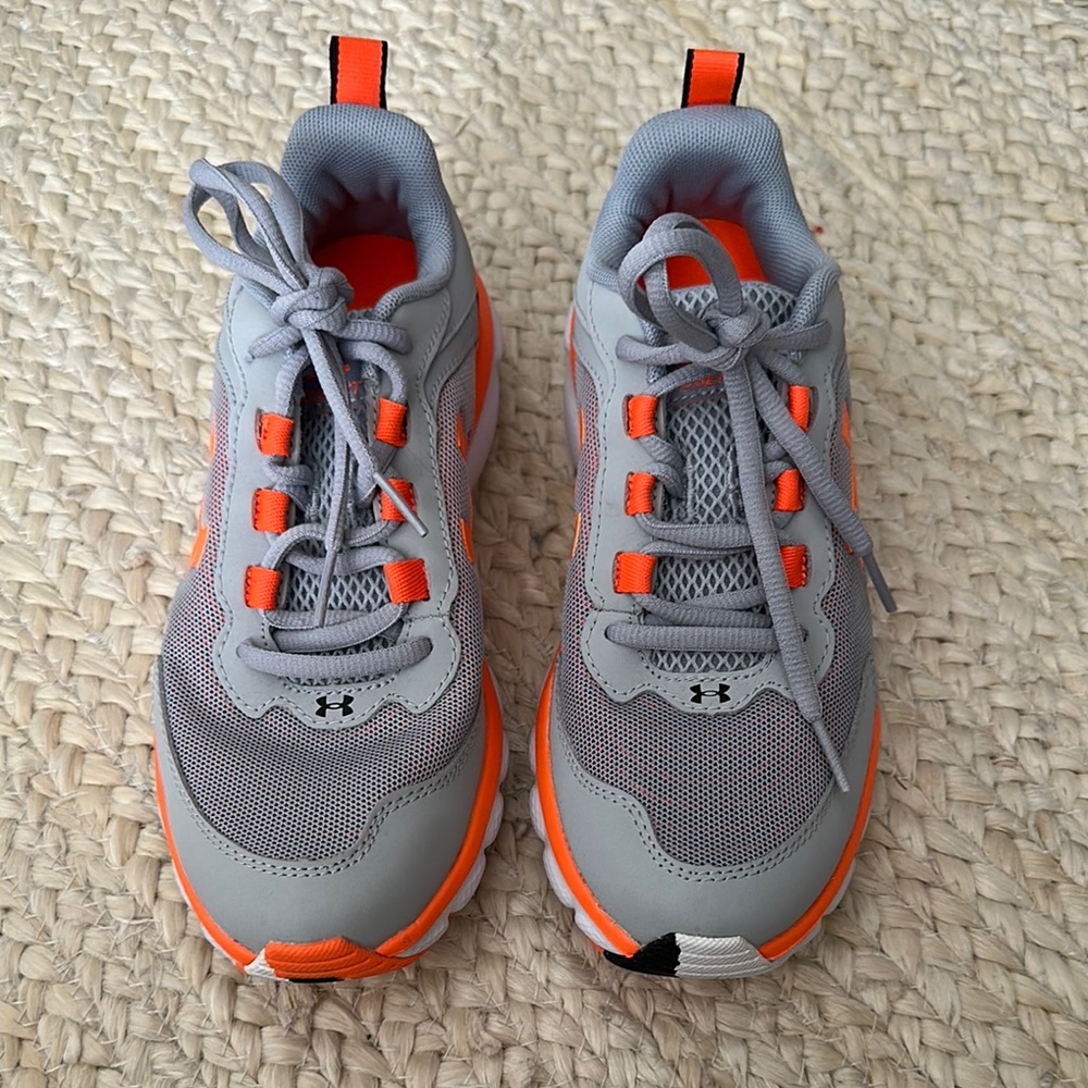 Under Armour Kids' Gray and Orange Sneakers